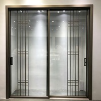 Puerta Corredera Vertical sin Rieles de Tres Paneles con Ahorro de Energía para Separación de Dormitorios y Balcones Residenciales Modernos