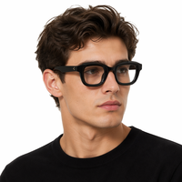 Lunettes de vue en acétate faites à la main OEM, monture épaisse, mode, logo personnalisé, anti-lumière bleue, montures de lunettes optiques de haute qualité