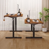 Escritorio de Oficina Ergonómico OEM con Altura Ajustable Eléctricamente, Textura de Carbono, para Juegos, con Soporte para Monitor y Gancho para Auriculares