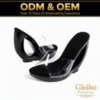 Sandalias de cuña con plataforma para mujer, con correa de PVC transparente, diseño hueco en U, estilo mule, de punta abierta, sin cordones, en negro, rosa, rojo y nude, tallas EU35-EU42