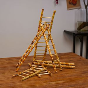 Bamboo Craft Pyramid Ladder Miniature Home Decoration Chinese Style Joinery Ornament - Product Image 1