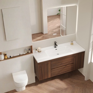 Simple smart bathroom cabinet ceramic integrated basin washbasin hand washbasin cabinet bathroom <b>mirror</b> cabinet - Product Image 1