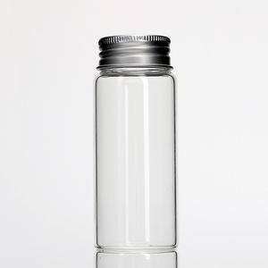 Mini Tube en verre Borosilicate élévateur de différentes tailles avec couvercle métallique à vis pour petits échantillons d'affichage - Product Image 2