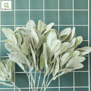 37cm vegetación artificial hojas blancas tallo de plástico franela <span class=keywords><strong>Senecio</strong></span> Cineraria oreja de cordero boda ramo de novia Decoración - Product Image 1