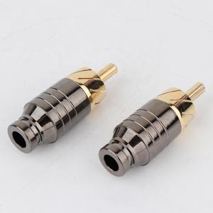RASANTEK Connecteur audio <span class=keywords><strong>RCA</strong></span> plaqué or 5mm mâle <span class=keywords><strong>Double</strong></span> Lotus Wire Connectors Audio Video <span class=keywords><strong>RCA</strong></span> Male Connector for <span class=keywords><strong>RCA</strong></span> Cable - Product Image 4