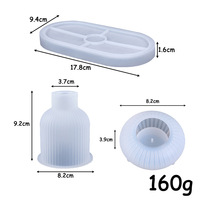 Moule en Silicone Bricolage pour Pot de Cire Rayé Vase Plateau Style Européen Simple Ornement en Plâtre Fabrication Dropshipping Transfrontalier Jetable