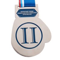 Médaille de boxe personnalisée pour la remise de prix, médaille plaquée argent sur mesure avec motif homme pour les compétitions de gym et de fitness