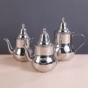 Bouilloire <span class=keywords><strong>marocaine</strong></span> en acier inoxydable avec infuseur, couvercle non magnétique, design moderne et minimaliste, compatible gaz, pour ébullition de l'eau - Product Image 2