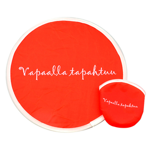 Oem Odm Artigifts fabrika toptan boş yuvarlak naylon katlanabilir Fan Polyester kumaş özel uçan disk Pet köpek uçan oyuncak - Product Image 5