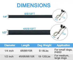 क्लासिक ठोस रंग नायलॉन रस्सी कुत्ते पट्टा पहाड़ चढ़ाई रस्सी पर्ची लीड कुत्ते पट्टा