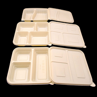 Conteneur alimentaire jetable en PLA biodégradable à base d'amidon de maïs pour la préparation des repas, écologique, pour plats à emporter, boîte à lunch étanche et lavable, vente en gros