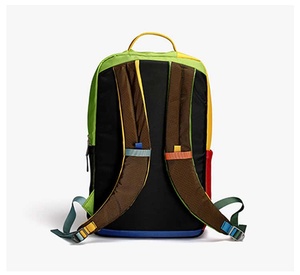 Colorful Panelled Softback <b>Backpack</b> 20-37L Unisex Casual Daily Use Nylon Zipper Closure Arcuate Shoulder Strap - Product Image 4