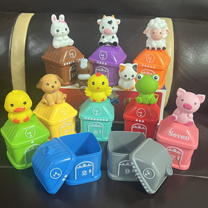 Para <span class=keywords><strong>Amazon</strong></span> Children's Educational Early Learning Assembly Toys Color Family Clasificación cognitiva Contando marionetas de mano - Product Image 1