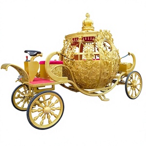 Chariot de mariage personnalisé à 4 roues, type citrouille de Cendrillon, pour chevaux, à vendre - Product Image 4