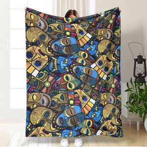Couverture en flanelle Mandala, couverture de sieste, plaids pour la décoration intérieure, vente en gros, résistante à la décoloration, OEM ODM - Product Image 3