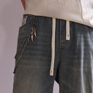 yuelyueli Double Layer Eagle Claw Pants <b>Chain</b> Zinc Alloy Hip Hop Waist <b>Chain</b> Casual Fashion Body <b>Chain</b> Gun Style <b>Black</b> - Product Image 2
