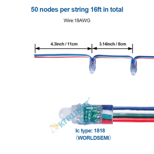 50ct 4-inch Khoảng cách DC5V 18AWG RGB/RGBW LED Pixel Lights dải ánh sáng thông minh đầy màu sắc PVC IP68 Bullet 18 inch RGBW LED ánh sáng - Product Image 2
