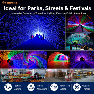 Grand arc de lumière de Noël extérieur contrôle DMX guirlandes lumineuses à LED pour la décoration de centre commercial matériau métallique IP65 - Product Image 4