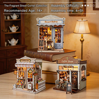 Y-TOP Cadeaux de Noël Kit de maison miniature DIY Book Nook, Puzzle 3D avec lumière LED, Décoration pour étagère