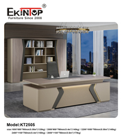 Ekintop Bureau en bois Mobilier de bureau moderne en forme de L Table de PDG d'angle Bureau de bureau avec tiroirs