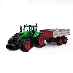 Divertida granja conjunto de juguete 1:16 rc tractor remolque camiones con simulación de sonido