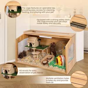 Ahşap <span class=keywords><strong>Hamster</strong></span> kafes küçük hayvan muhafaza ahşap <span class=keywords><strong>Hamster</strong></span> kafes cüce büyük akrilik <span class=keywords><strong>Hamster</strong></span> kafes ve Hideout ile habitatlar için - Product Image 2