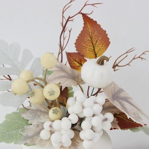 Offre Spéciale : Fleurs artificielles durables en mousse, imitation citrouille blanche, dans un pot de fleurs pour Halloween, Noël, Thanksgiving, Nouvel An - Product Image 3