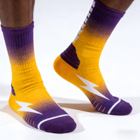 Chaussettes de compression mi-mollet pour hommes et jeunes, avec lettres personnalisables, pour entraînement quotidien, respirantes, en coton, antibactériennes, motif 3D