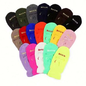 Nouveau bonnet personnalisé avec logo, produits d'hiver, casquette à trois trous pour le ski, pour adultes hommes et femmes, cagoule tricotée à 3 trous, vente en gros - Product Image 1