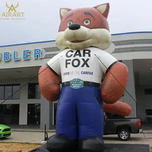 Outdoor decoration giant inflatable fox, inflatable animal cartoon fox for display