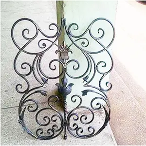 ornamental hand wrought iron floral ornaments for iron railings handrail hot forged hebei factory