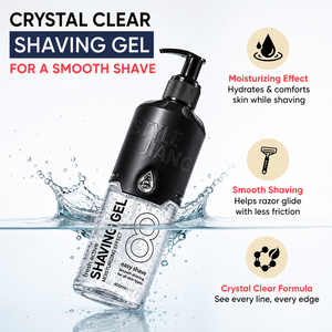 Gel de Rasage Transparent Hydratant pour Hommes, Crème de Rasage Fraîche et Active pour Soin de la Barbe, Flacon Pompe 400ml - Product Image 5