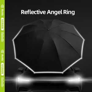 Parapluie pliable compact en nylon entièrement automatique avec protection UV, résistant au vent fort, pour adultes, hommes et femmes, utilisation en voyage - Product Image 3