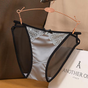 Mutandine Sexy da donna di alta qualità in pizzo oleoso a vita bassa a vita a vita tinta unita slip sensuali a contrasto di colore Bikini - Product Image 2