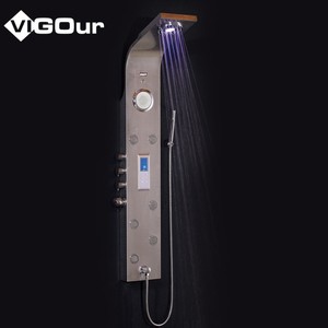 Panel de ducha de baño de acero inoxidable con cascada inteligente de lluvia moderna de lujo para sistema de torre de masaje de Hotel grifo de ducha de mano - Product Image 6