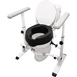 Soft Toilet Seat Riser (10 cm) with Armrest Frame, Toilet Seat Riser for Adults with Bathroom <b>Grab</b> <b>Bars</b> KMINA - Product Image 6