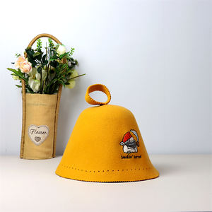 Gorro de Ducha de Fieltro de Lana Merino Australiana Ecológico Ulike - Suave, Reutilizable, con Logotipo Personalizado para Sauna/Baño, Modelo MW-30 - Product Image 3