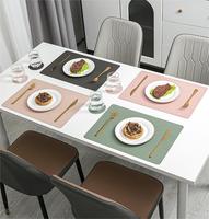 Napperons en cuir imperméables en forme de fleur nordique créative Tapis de table à manger de luxe écologiques pour la cuisine