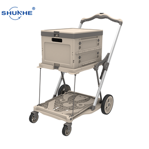 Chariot utilitaire pliable double couche de haute qualité avec deux paniers, montage facile, 4 roues, chariot à main pour le shopping et la logistique - Product Image 6