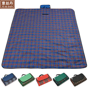 Yi Si Dan Tapete de picnic de tela Oxford a cuadros, tapete rectangular a prueba de humedad para acampar, para varias personas, uso en exteriores - Product Image 3