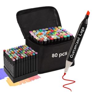 Marcadores de Alcohol para Dibujar Manga, No Tóxicos, 80/120/168 Colores, para Niños - Product Image 1
