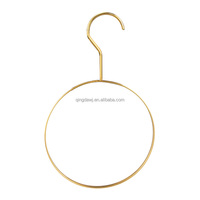 Porte-vêtements rond antidérapant multifonctionnel en fil métallique pour armoire, avec logo personnalisé, en fer doré, pour vêtements, foulards, cravates, etc.