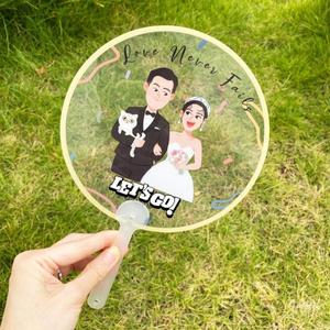 Abanicos de Mano Redondos Personalizados al por Mayor para Bodas, Impresos a Todo Color para el Verano - Product Image 3