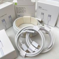 Câble de charge rapide USB-C vers C 5A en alliage d'aluminium tressé 5 mm 1m/2m pour iPhone 15/16 Pro Max, appareil photo et imprimante