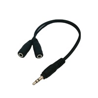 Adaptateur de câble audio 3,5 mm F-M avec gaine en PVC, pour ordinateur, téléphone portable, casque, séparateur 1 vers 2, prise de conversion