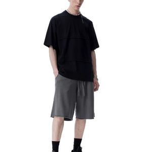 Wholesale Summer Raw Edge Washed Distressed Terry Anti-wrinkle Bermuda <b>Shorts</b> <b>Khaki</b> Loose Elastic Waist Sports <b>Shorts</b> for <b>Men</b> - Product Image 6