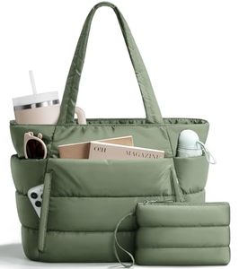 Bolso Tote Acolchado Ligero y Suave para Mujer, con Dos Correas, Diseño Impermeable y Acolchado, para Viajes, Escuela, Gimnasio |   Cierre de cremallera - Product Image 1