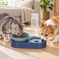 Distributeur automatique double bol en plastique durable Zheng Xin pour chats et chiens avec écran LCD – Dispositif d'abreuvement pour chats à usage intérieur