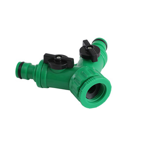 Connecteur d'eau de jardin type Y, vanne de dérivation filetée en plastique de 16 mm pour raccord de tuyau - Product Image 1