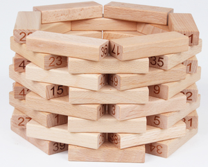 Wooden Tumbling tower numbers stacking building blocks educational toy math games set - Product Image 4